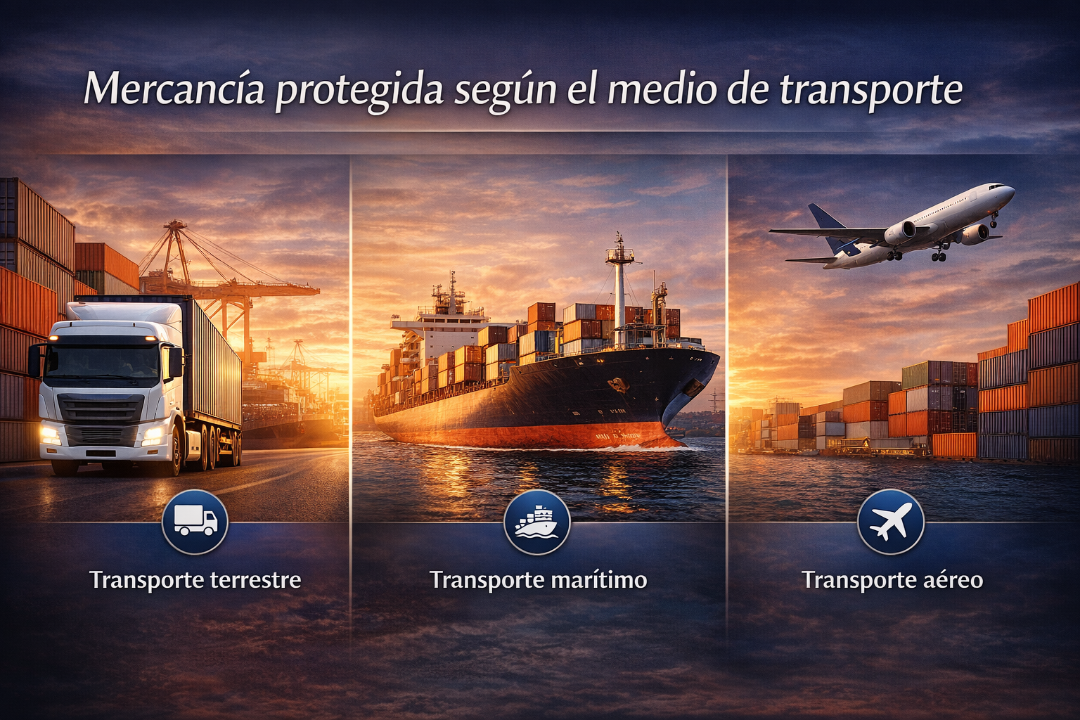 Mercancía protegida según el medio de transporte