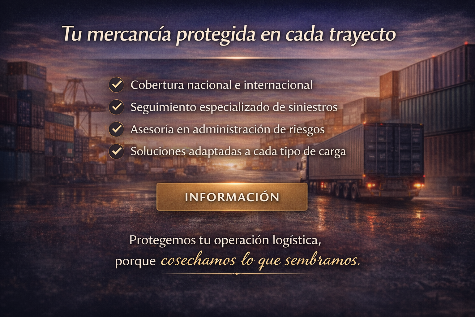 Tu mercancía protegida en cada trayecto